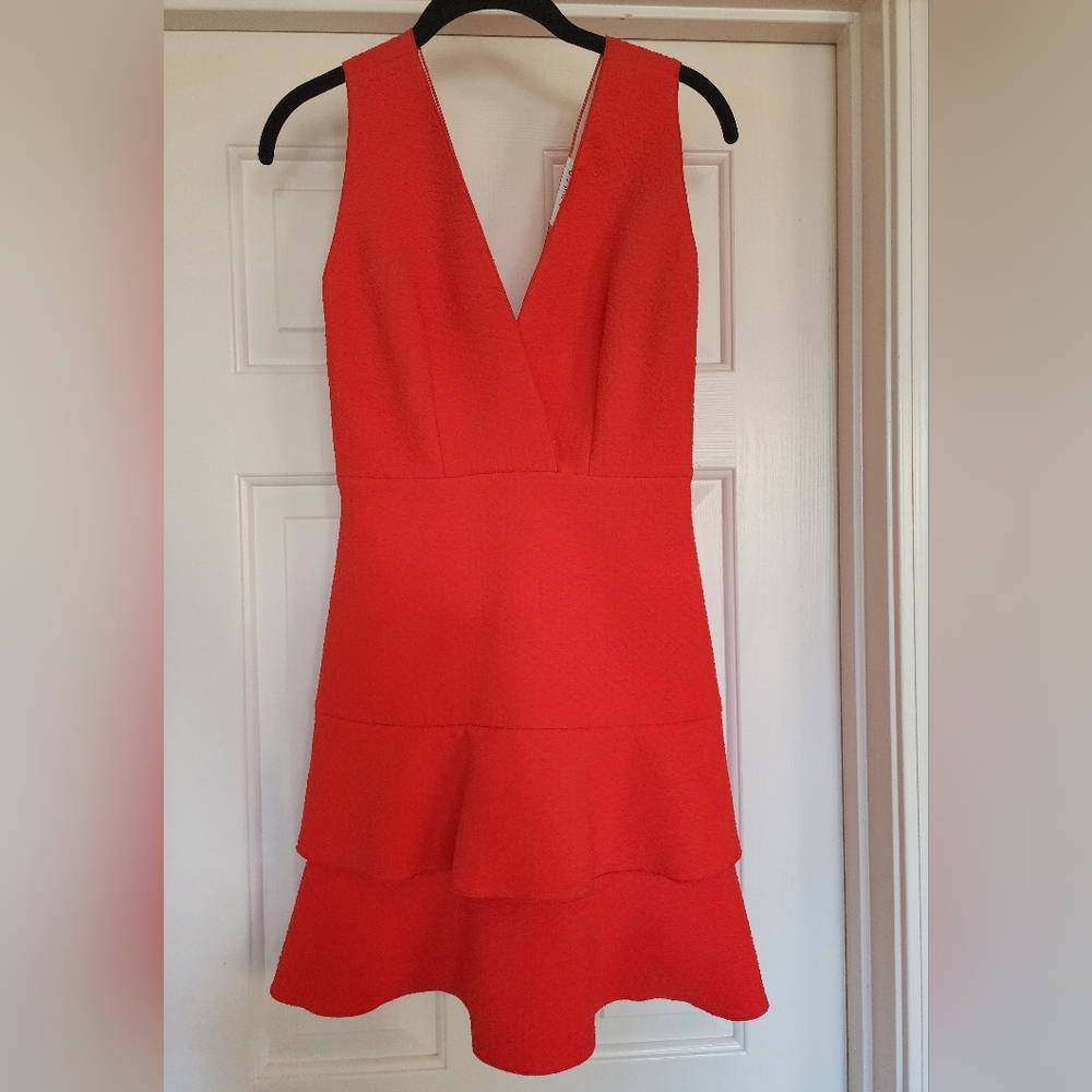 Sandro Red Cocktail Dress Size Small - Picture 11 of 16